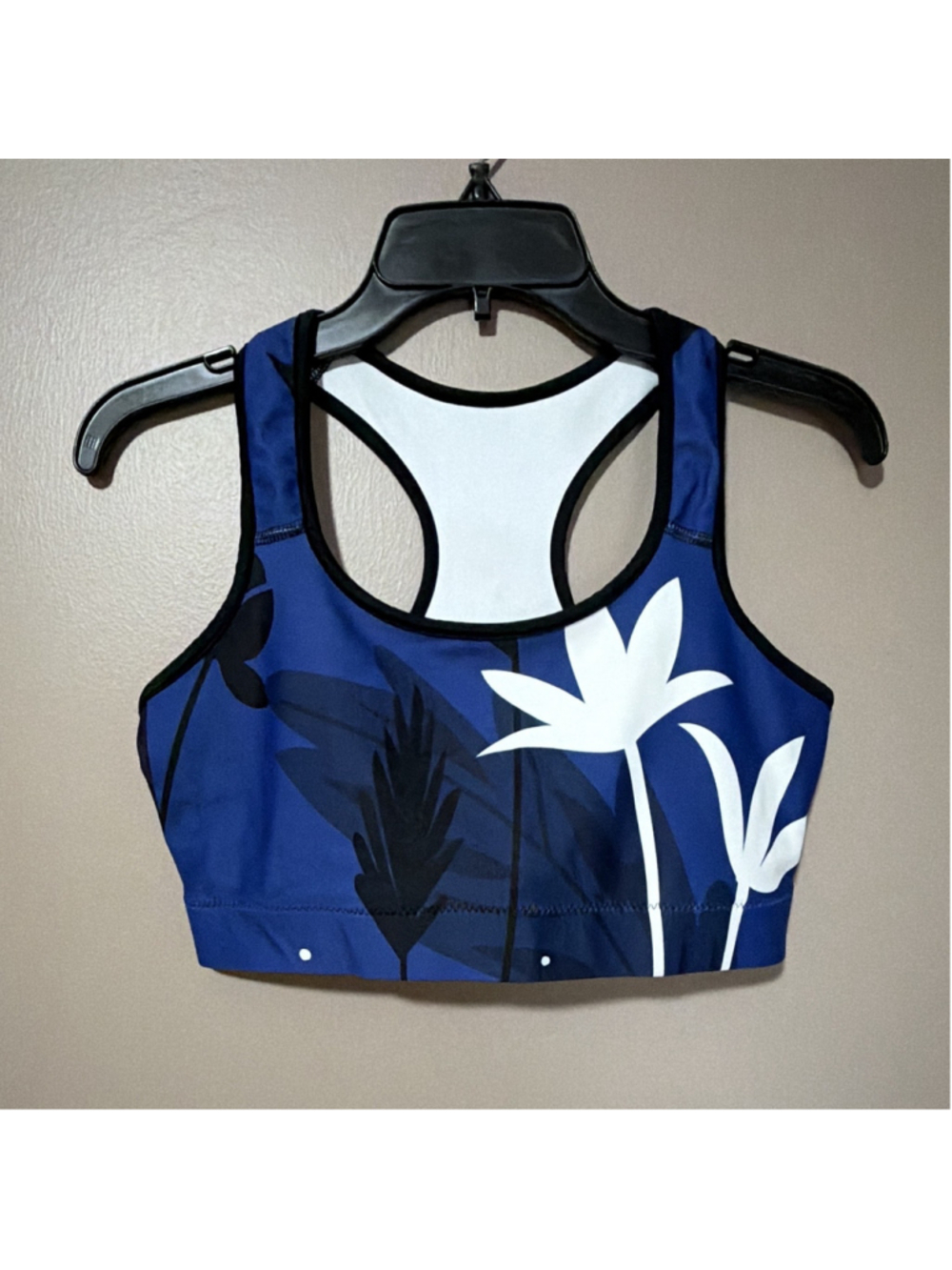 Loony Legs “Night Garden” Women's Floral Racerback Wireless Sports Bra L